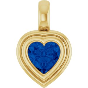 14K Yellow Gold Natural Blue Sapphire Charm/Pendant