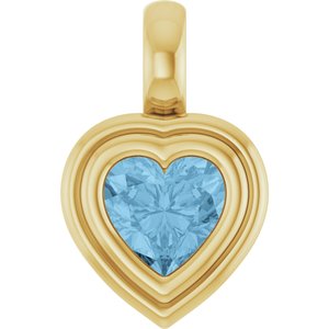 14K Yellow Gold Natural Sky Blue Topaz Charm/Pendant