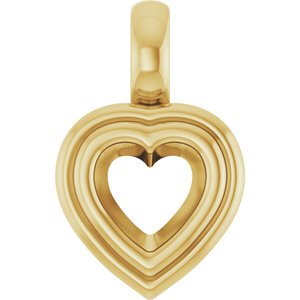 18K Yellow Gold 5x5 mm Heart Charm/Pendant Mounting – image 2