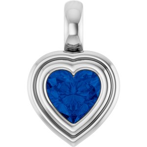 Sterling Silver Natural Blue Sapphire Charm/Pendant