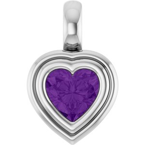 Sterling Silver Natural Amethyst Charm/Pendant