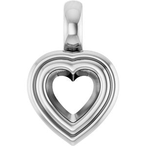 14K White Gold 5x5 mm Heart Charm/Pendant Mounting – image 2