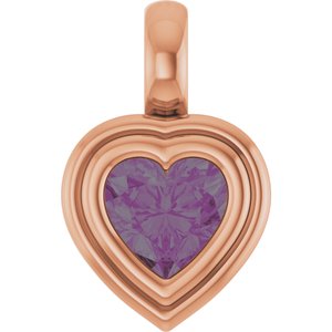 14K Rose Gold Lab-Grown Alexandrite Charm/Pendant