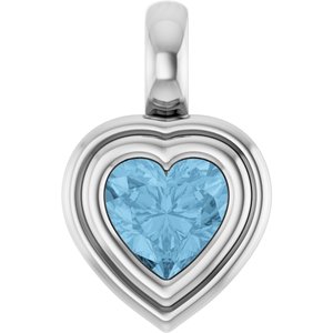 Sterling Silver Natural Sky Blue Topaz Charm/Pendant