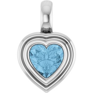 Sterling Silver Natural Sky Blue Topaz Charm/Pendant
