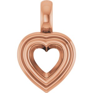 18K Rose Gold 5x5 mm Heart Charm/Pendant Mounting – image 2