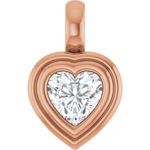 18K Rose Gold 5x5 mm Heart Charm/Pendant Mounting