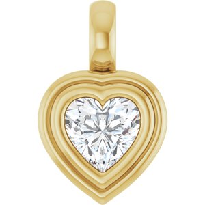 14K Yellow Gold 1/2 CT Lab-Grown Diamond Charm/Pendant
