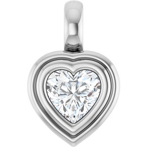 14K White Gold 1/2 CT Lab-Grown Diamond Charm/Pendant