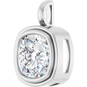 Continuum Sterling Silver 12x12 mm Cushion Charm/Pendant Mounting – image 3