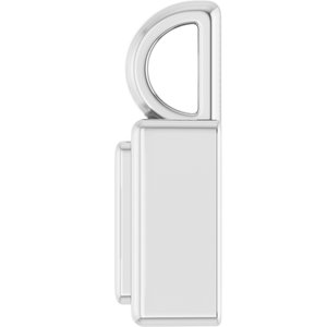 14K X1 White Gold 4.5x4.5 mm Square Charm/Pendant Mounting – image 6