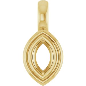 18K Yellow Gold 5x3 mm Marquise Charm/Pendant Mounting – image 2