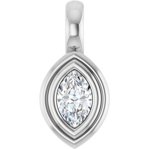 14K X1 White Gold 5x3 mm Marquise Charm/Pendant Mounting