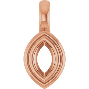14K Rose Gold 5x3 mm Marquise Charm/Pendant Mounting – image 2