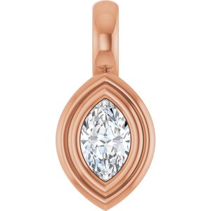 18K Rose Gold 5x3 mm Marquise Charm/Pendant Mounting