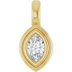 18K Yellow Gold 5x3 mm Marquise Charm/Pendant Mounting