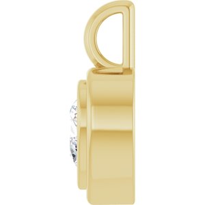 18K Yellow Gold 6x6 mm Heart Charm/Pendant Mounting – image 5