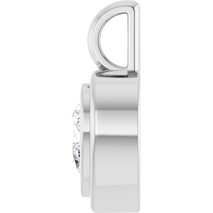 18K Palladium White Gold 6x6 mm Heart Charm/Pendant Mounting – image 5