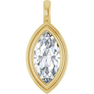 18K Yellow Gold 14x7 mm Marquise Charm/Pendant Mounting