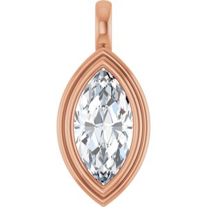 18K Rose Gold 14x7 mm Marquise Charm/Pendant Mounting