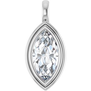 Platinum 14x7 mm Marquise Charm/Pendant Mounting