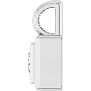 10K White Gold 3.5x3.5 mm Square Charm/Pendant Mounting – image 5