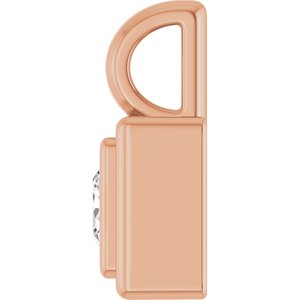 18K Rose Gold 3.5x3.5 mm Square Charm/Pendant Mounting – image 5