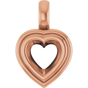 14K Rose Gold 6x6 mm Heart Charm/Pendant Mounting – image 2