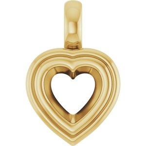 10K Yellow Gold 6x6 mm Heart Charm/Pendant Mounting – image 2