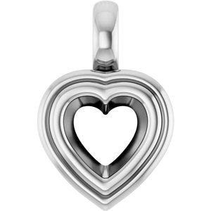 18K X1 White Gold 6x6 mm Heart Charm/Pendant Mounting – image 2