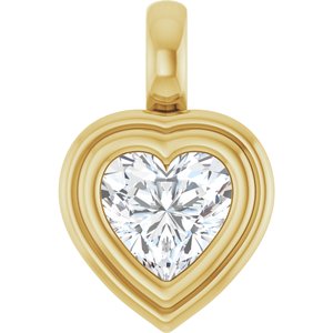 18K Yellow Gold 6x6 mm Heart Charm/Pendant Mounting