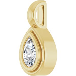 14K Yellow Gold 5x3 mm Pear Charm/Pendant Mounting – image 3