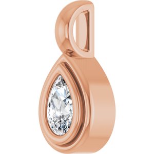 10K Rose Gold 5x3 mm Pear Charm/Pendant Mounting – image 3