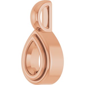 18K Rose Gold 5x3 mm Pear Charm/Pendant Mounting – image 4