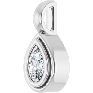Platinum 5x3 mm Pear Charm/Pendant Mounting – image 3