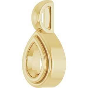 14K Yellow Gold 5x3 mm Pear Charm/Pendant Mounting – image 4