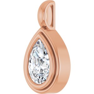 14K Rose Gold 9x6 mm Pear Charm/Pendant Mounting – image 3