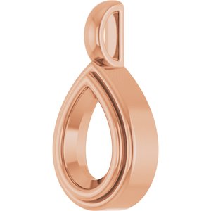 14K Rose Gold 9x6 mm Pear Charm/Pendant Mounting – image 4
