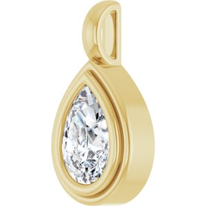 10K Yellow Gold 9x6 mm Pear Charm/Pendant Mounting – image 3