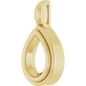 10K Yellow Gold 9x6 mm Pear Charm/Pendant Mounting – image 4
