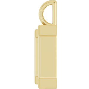 14K Yellow Gold 10x7 mm Emerald Charm/Pendant Mounting – image 6