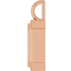 10K Rose Gold 10x7 mm Emerald Charm/Pendant Mounting – image 6