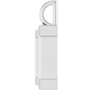 10K White Gold 10x7 mm Emerald Charm/Pendant Mounting – image 6