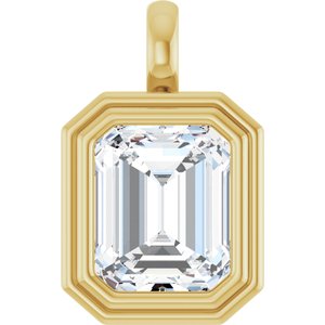18K Yellow Gold 11x9 mm Emerald Charm/Pendant Mounting