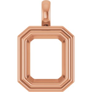 10K Rose Gold 11x9 mm Emerald Charm/Pendant Mounting – image 2
