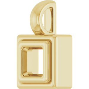 18K Yellow Gold 3.5x3.5 mm Square Charm/Pendant Mounting – image 4