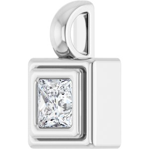 Platinum 3.5x3.5 mm Square Charm/Pendant Mounting – image 3