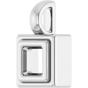 Continuum Sterling Silver 3.5x3.5 mm Square Charm/Pendant Mounting – image 4