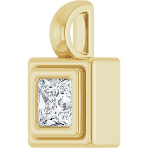 10K Yellow Gold 3.5x3.5 mm Square Charm/Pendant Mounting – image 3