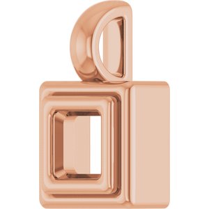 10K Rose Gold 3.5x3.5 mm Square Charm/Pendant Mounting – image 4